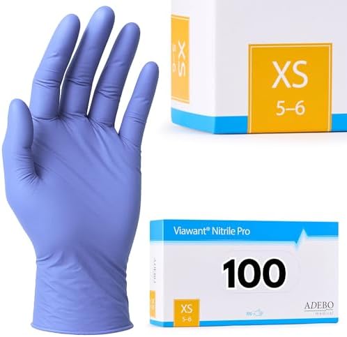 Einweghandschuhe 100 Stück | XS | Nitrilhandschuhe Blau | Puderfreie, latexfreie Einmalhandschuhe | Reißfest & feinfühlig | EN 455 & EN 374 | Gr. XS, S, M, L, XL, XXL