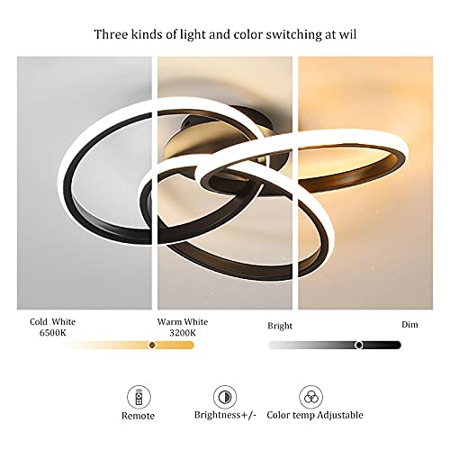 Lustre LED dimmable à télécommande pour salon et chambre moderne - 7