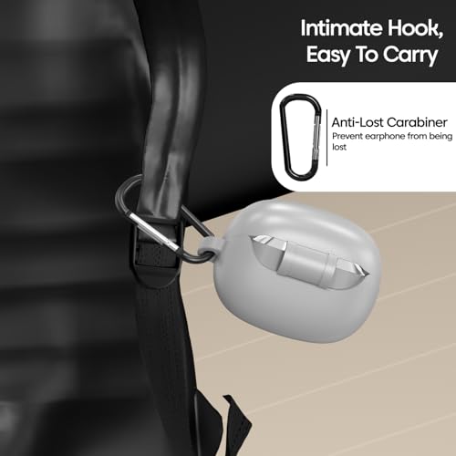 Image of Sounce Soft Silicone Protective Case Cover, Boat Airdopes Plus 311 (2025 Launch) Shockproof, Scratch-Resistant, Dustproof Earbuds Case with Keychain Clip, Easy Portability, (Grey)