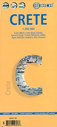 Laminated Map of Crete by Borch (English) (English and German Edition)