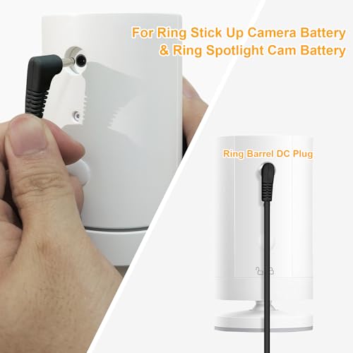 Image of Ri ng Camera Solar Panel, Compatible with Ring Stick Up Cam Battery, Ring Spotlight Cam Battery, Not for Spotlight Plus /Pro, Waterproof, 6W Fast Charging, DC3.5mm Plug (Black)