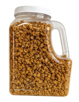 bark and lindy Clear Plastic Storage Jar, Square Shape, 1.25 Gallon Capacity with Handle, Airtight Lid for Bulk Food, Craft Supplies, Detergent (1)