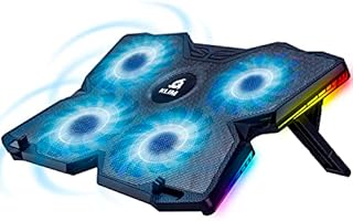 KLIM Wind - Laptop Cooling Pad - More Than 500 000 Units Sold - 2022 Version - The Most Powerful Rapid Action Cooling Fan - Laptop Stand with 4 Cooling Fans at 1200 RPM - USB Fan - PS5, PS4 (RGB)