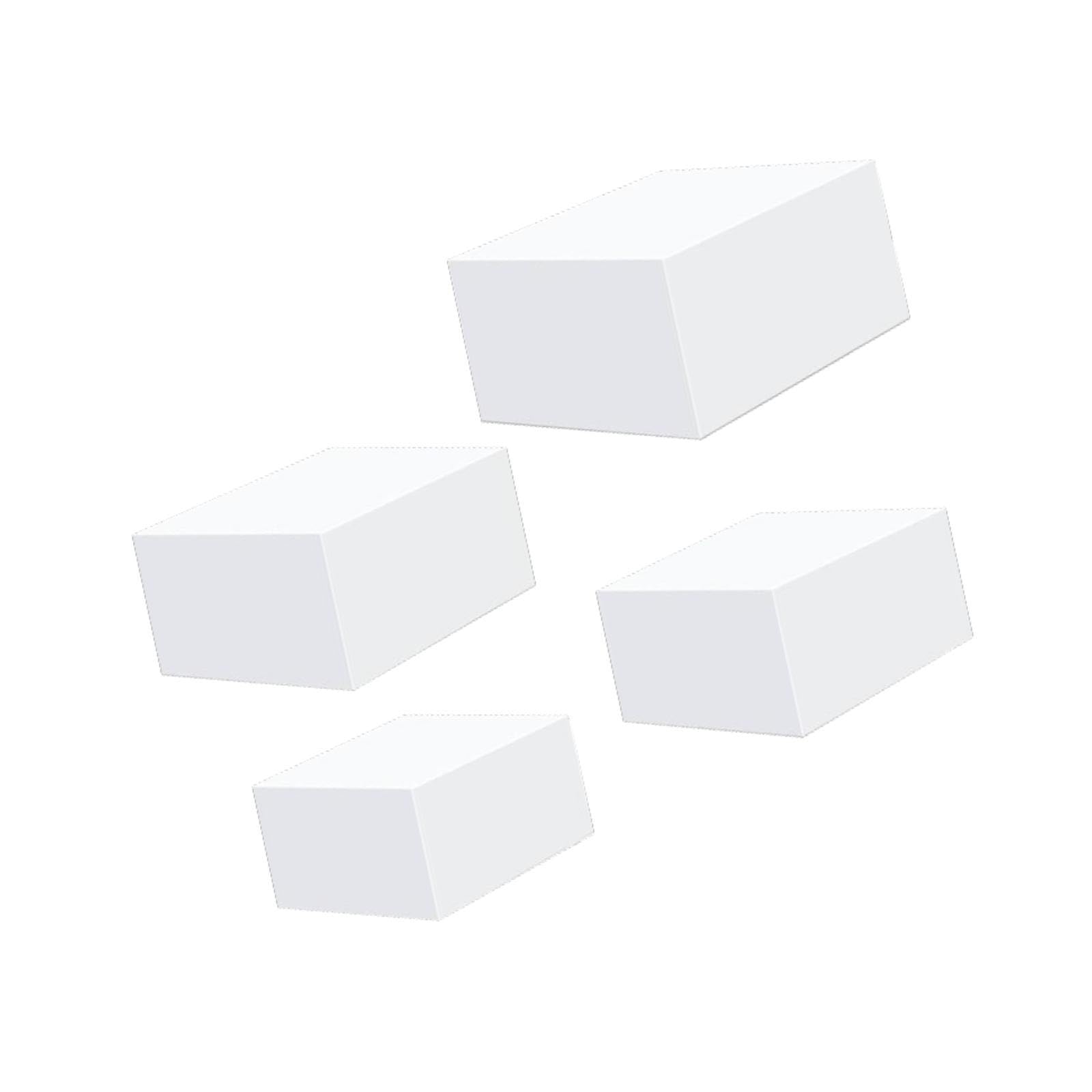 Lot de 4 présentoirs cubiques en acrylique pour nourriture, dessert, buffet 5 côtés, blanc