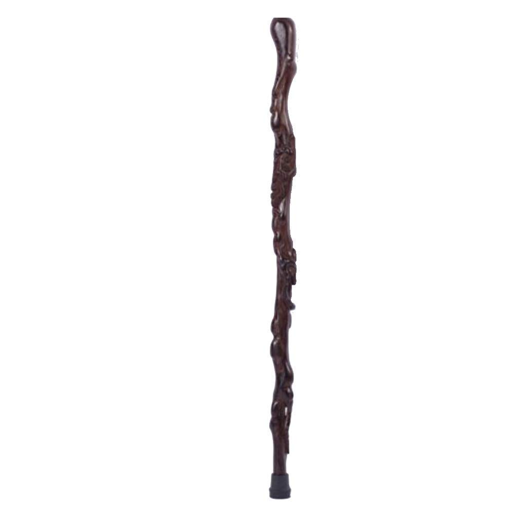 MObyat Andador para Ancianos,Muletas Bastón Tallado De Caoba Bastón Tallado En Madera Llevando Un Bastón Andador De Madera para Ancianos Regalos Prácticos para Ancianos