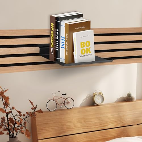 BTSAE Regal für Akustikpaneele, 40×15cm Metall Wandregal, Akustikpaneele Regal, Schwarz Schweberegal für Wohnzimmer, Schlafzimmer, Büro, Küche, Zubehör für Akustikpaneele (40×15 cm)