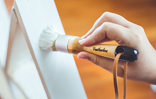 Featherline Series Natural Bristle 2 Brush Set | 1 Inch Round And Flat Detail Brushes | Use To Apply Paint, Wax, Cream And More #TOP1