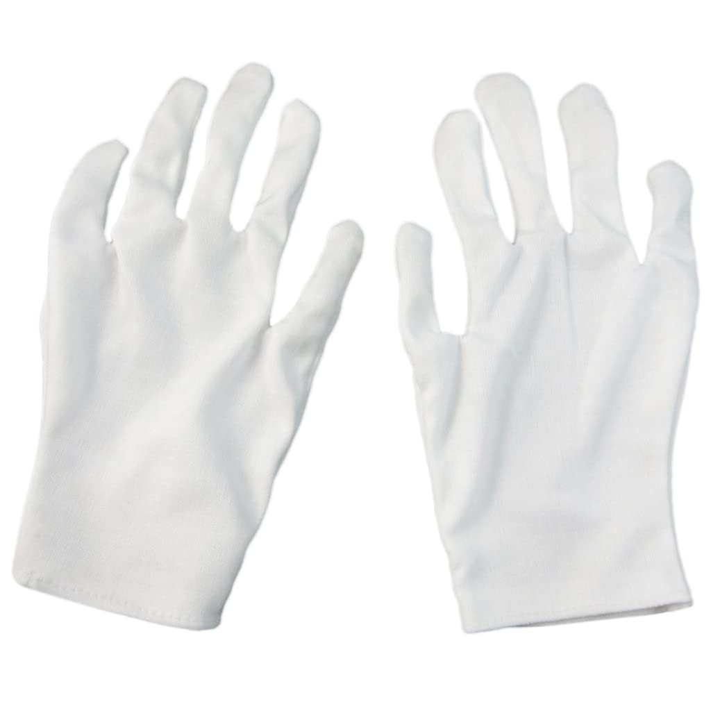 KASFDBMO White Cotton Gloves Work Uniform Catering Uniforms Magician Parades Inspection Five-fingers Women Men Work Gloves