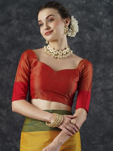 Image of AKHILAM Women's Aura Silk Solid Saree With Unstitched Blouse Piece(16AURA1601 PF Parent)