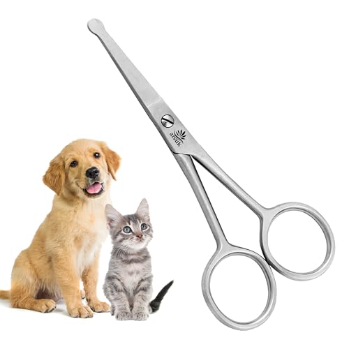 ARSUK Dog Grooming Scissors with Rounded Tip – 4.5" Safety Scissors for Face, Paw, Nose, Ear Hair – Stainless Steel Small Pet Trimmer for Cats, Dogs, Puppies – Safe for Sensitive Areas