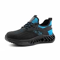 Loiston Zapatos de Seguridad para Hombre Mujer Zapatillas Seguridad Zapatos Trabajo Safety Shoes Ligeros Industrial Azul EU36