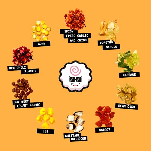Image of Ramen Bae Spicy Garlic Dried Ramen Toppings - Low Sodium, Chili Flakes | Low Fat, Dehydrated Ramen Toppers, Add Ins, Mix Ins for Ramens, Noodles, Soup, Fried Rice - Up To 20 Servings