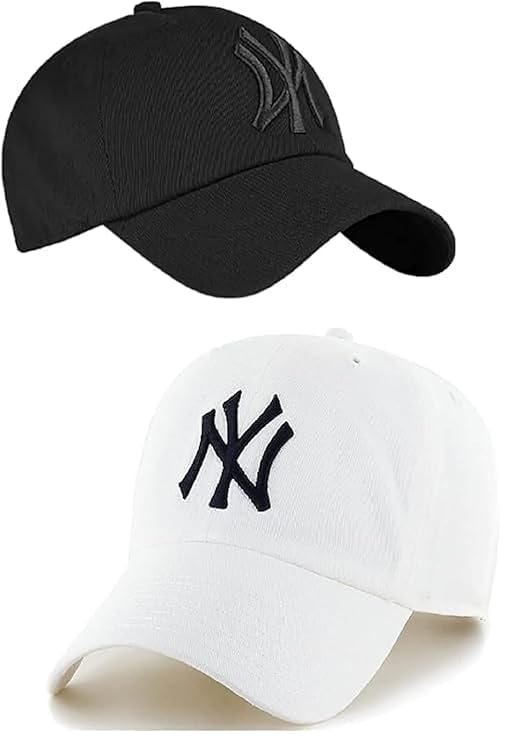 Adjustable Baseball Cap for Men & Women Classic Embroidered NY Style Hat Breathable Cotton Dad Hat for Casual Wear, Sports, Travel, Summer Unisex Outdoor Cap (Pack of 2)-image-19