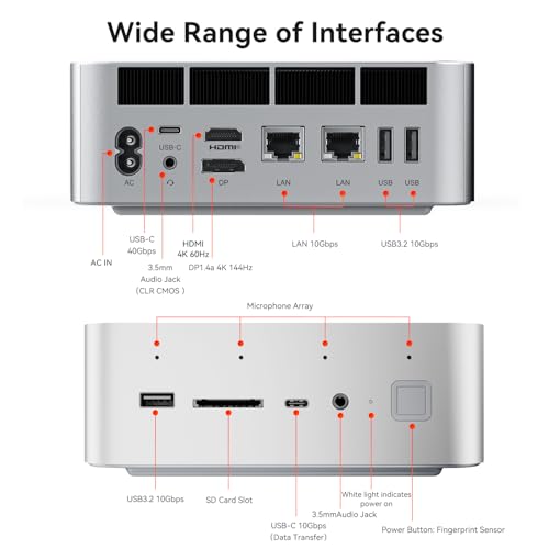 Image of Beelink GTI15 Ultra Mini PC W11 Pro, Intel Core Ultra 9 285H(16C /16T, up to 5.4GHz), 64G DDR5 1TB NVMe M.2 SSD, Mini Desktop Computer Triple Display Output WiFi7 + BT5.4 + Dual 10G LAN Gaming Mini PC