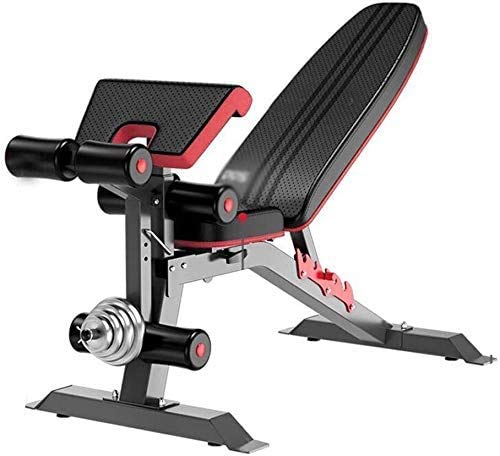 ALYR Ajustable Banco de Pesas, Banco con MusculacióN Multiusos Banco de Abdominales Plegable Banco de Entrenamiento/Tablero Supino/Banco Fitness (Sin Pesas),Black_140x50x106cm