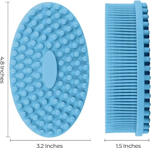 Image of Silicone Body Scrubber, Gentle exfoliating Body Scrubber That's Easy to Clean, Lathers Well, Long Lasting, and More Hygienic Than Traditional Shower Loofah (Sky Blue)