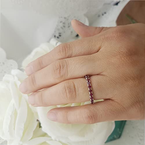 Dazzlingrock Collection Round Gemstone or Diamond Eternity Stackable Wedding Band for Women in Solid Gold4