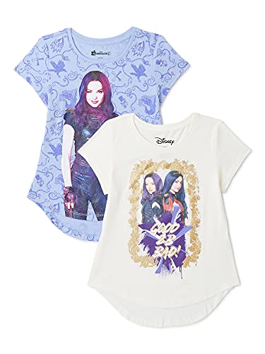 Disney Descendants Movie Mal & Evie Girls 2-Pack T-Shirt Bundle Set