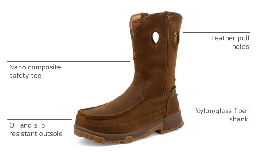 Image of Twisted X Men's 12 inch Tech X Boot, Wide Square Toe with CellStretch and Tech X