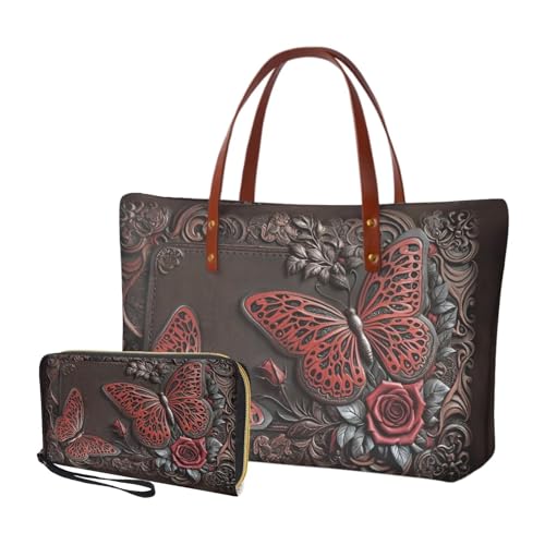 Bolso Tote Grande con Cartera PU para Mujer miniatura 1