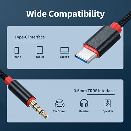 Cable de Audio USB-C a Jack 3.5mm 3.12 ft Negro miniatura 3