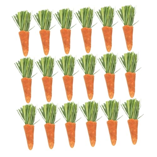 Homoyoyo 18 Piezas de Zanahorias Masticables para Conejos y Hámsteres Juguetes para Masticar para Pequeños Animales Palitos de Dentición Naturales para Mascotas Pequeñas
