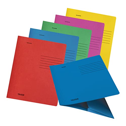 Falken Original Lot de 10 classeurs rapides avec sac Couleurs intenses Fabriqué en Allemagne en carton recyclé pour reliure DIN commerciale et administrative Couleurs assorties Cover