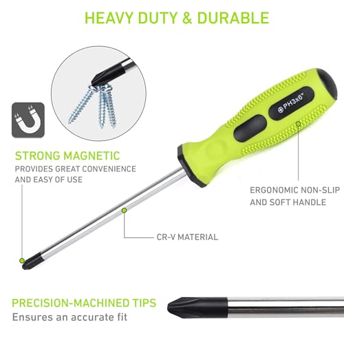Image of FASTPRO 12-Piece Magnetic Screwdrivers Set with Storage Bag, Green