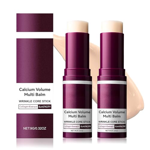 Lampolar 2PCS Calcium Multi Balm Stick, Calcium Volume Multi Balm, All-in-One Collagen Moisturizing Stick, Lightweight Hydration, Travel-Friendly Skincare for Face, Eyes, Lips & Neck