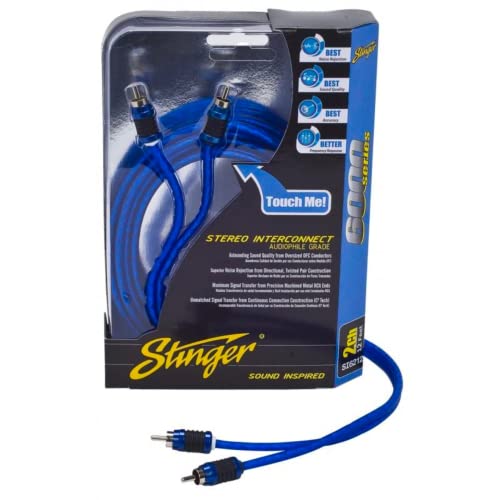STINGER 2-Channel 3 FT 6000 Series Audiophile Grade RCA Interconnect Cable, Subwoofer Cable (2-Channel, 3 feet)