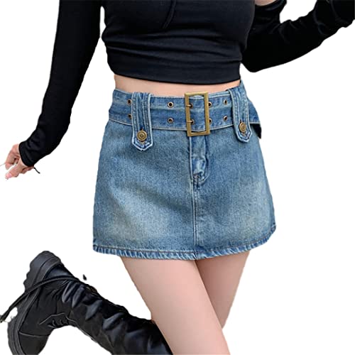 Mini jupe en jean taille haute Alloaone en denim bleu confort 34