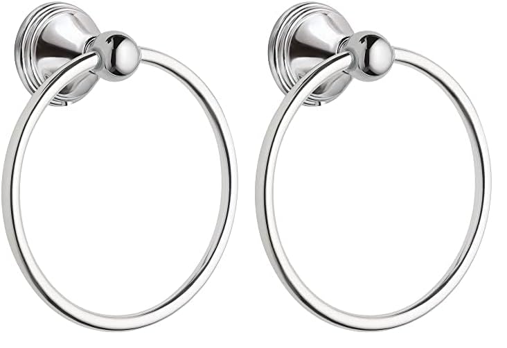 Image of Moen DN8486CH Preston Collection Bathroom Hand -Towel Ring, Polished Chrome (Pack of 2)
