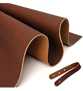 JinRuiKJ Bourbon Brown Tooling Leather Square 1.8-2.0MM Thick, Full Grain Leather Pieces Precut 1...