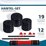 CCLIFE Zestaw 2w1 Hantle Regulowane 20 30 40kg Profesjonalny Zestaw Hantli Dumbbell z Rurą Łączącą i Obciążeniami-ZERRO