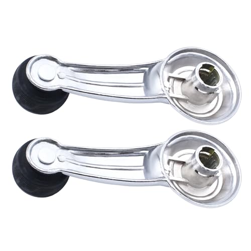 Image of 1 Pair Left and Right Door Window Crank Handle Chrome Plated Window Cranks Compatible with Cadillac Chevy Pontiac Olds Buick
