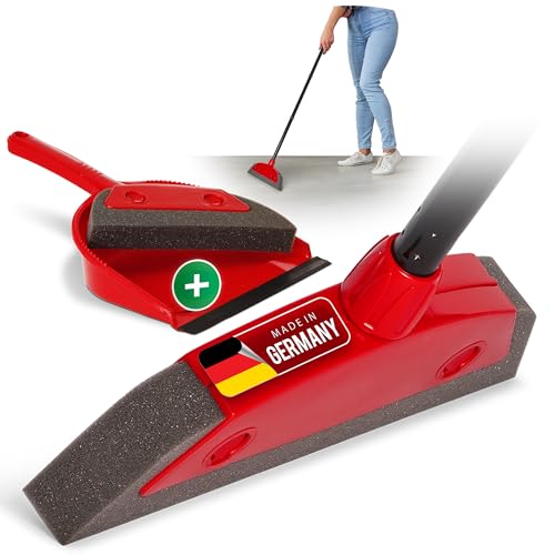 Novaliv Schaumstoffbesen mit Stiel zum Stecken & Kehrgarnitur Friseurbesen Set Gummi Noppenbesen Hundehaarentferner Broom Besen für Drinnen Teppichbesen Bodenabzieher Haushaltsbesen Wunderbesen