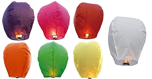 JASSINS Sky Lanterns 14 Pack - Assorted Colors