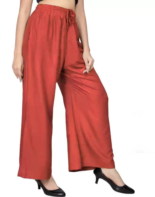 BENKILS Womens Cotton Reyon Regular Fit Palazzo Pants - Available Size - M, L, XL, 2XL, 3XL,4XL (XXL, Rust) (B0D5BHPWPK) Amazon Price History, Amazon Price Tracker