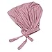 Cancer Couleur Femmes Wrap Chapeaux Solide Turban Head Cap Cap Hair Cover Hat Heardband Cravate Marron Homme (R, One Size)