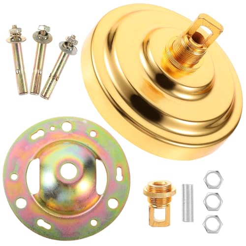 TOYANDONA Placa de Montaje para Luz de Techo Metálica Resistente con Soporte de Arco Embellecedor para Lámparas Colgantes Compatible con Plafones y Rosetones Acabado Dorado Elegante