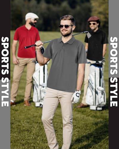 Chuarry 8 Pack Golf Shirt for Man Quick Dry Short Sleeve Casual Collared Athletic Perfomance T-Shirt3