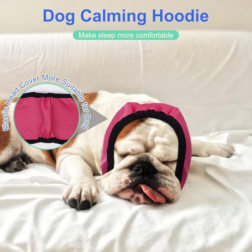Image of MIGOHI Dog Ear Muffs for Anxiety Relief, Adjustable Ear Covers, S | Dog Hearing Protection Noise Reducing Earmuffs, Hook & Loop Headband for Dogs, Seperation, Rose Red
