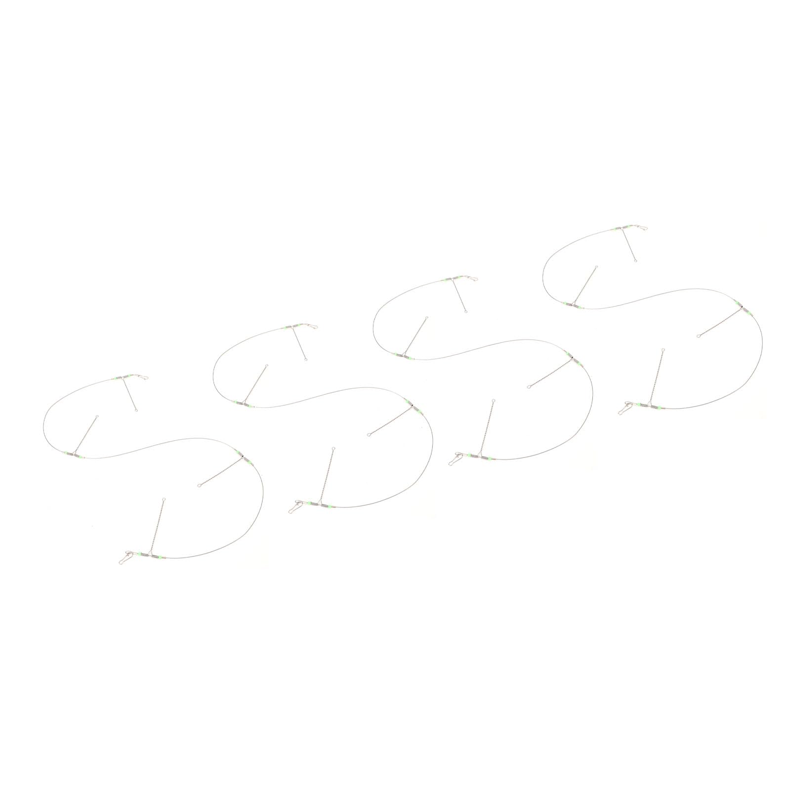 10pcs Fishing Wire Lures,Stainless Steel Anti Tangling Fishing Wire Tackle Rig Leaders for Saltwater Leaders & Leader Rigging (4 Group)