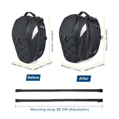 Bolsa asiento motocicleta impermeable para resolver espacio de carga 6