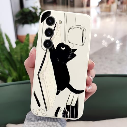 Coque Samsung S23 silicone ultra-fine design créatif chat blanc 6,1" - 3