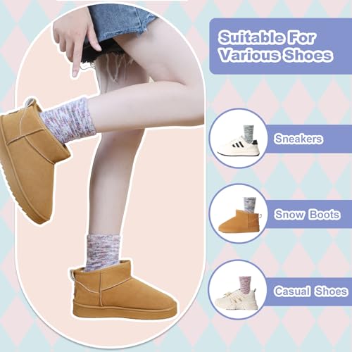 ICEIVY Womens Fuzzy Socks Thick Soft Warm Winter Fluffy Cozy Cabin 5 Packs Casual Home Sleep Socks with Gifts Box4