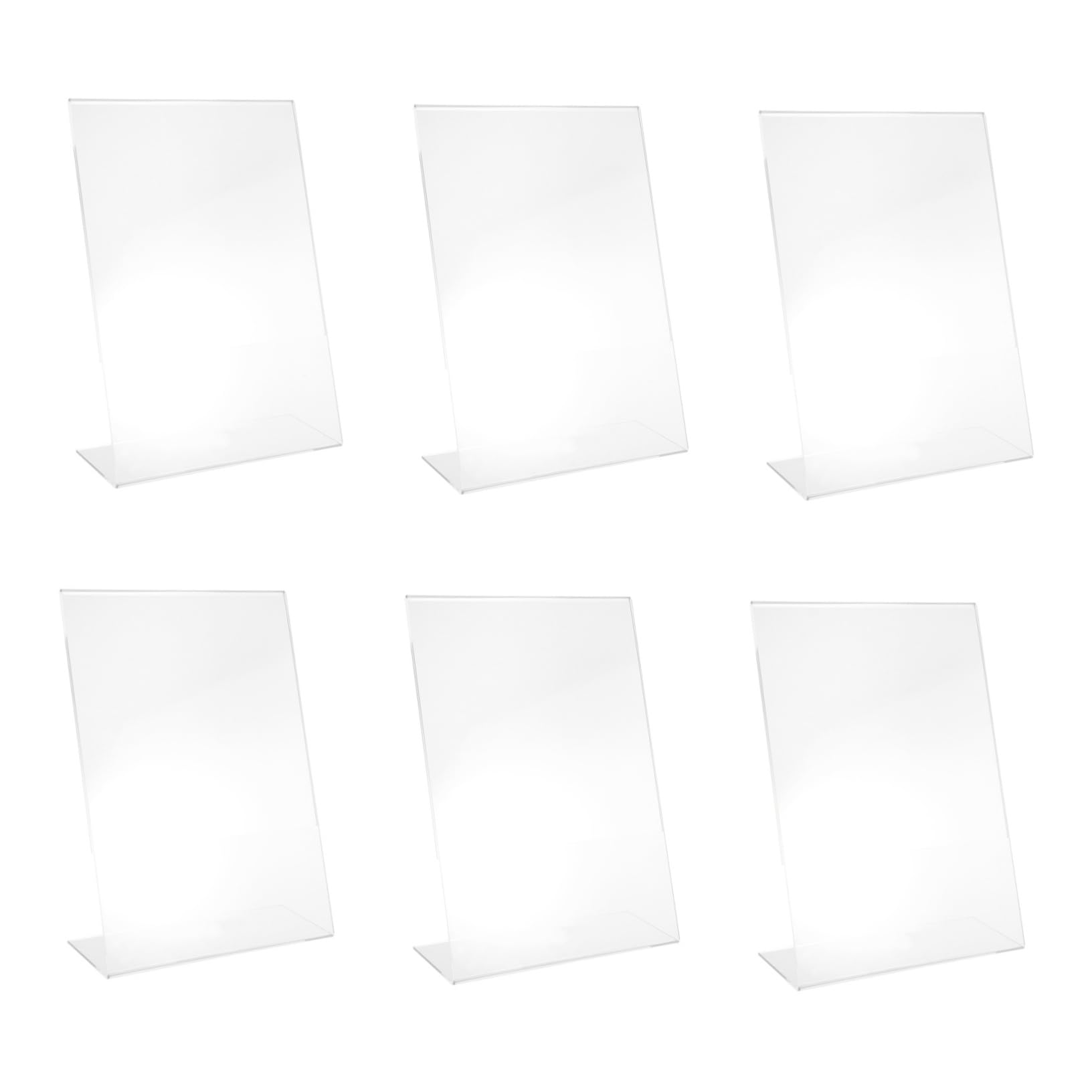TOPBATHY 6 Stück L-förmige Acryl Schildhalter Transparente Tischaufsteller für Preisschilder Menükarten und Werbeschilder Leicht Entnehmbar
