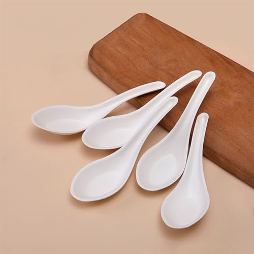 Eco Friendly Disposable Soup Spoons, Sugarcane Fiber Spoon, Healthy and Sturdy, 5.5