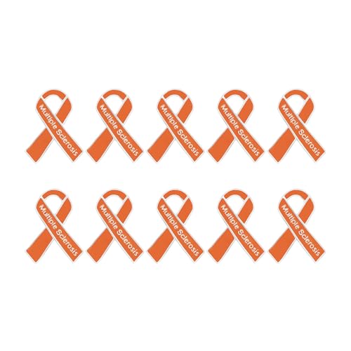 Image of 1 /2 /5 /10 /25 /50pcs Orange Ribbon Awareness Pins for Kidney Cancer, Leukemia, Multiple Sclerosis, Hunger, Gun Violence /Mass Shooting Awareness - Perfect for Support Groups, Gift-Giving, and Fundraisers