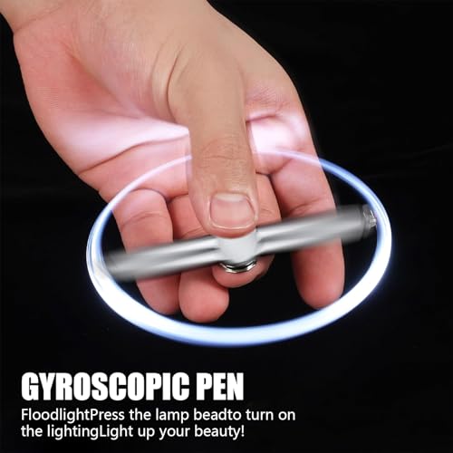 2 Stück Fidget Pen Mit Nachfüllung & Led-Licht Adhs Stift Für Kinder & Erwachsene (Schwarz Silber)
